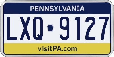 PA license plate LXQ9127