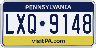 PA license plate LXQ9148