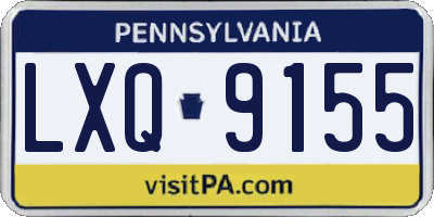PA license plate LXQ9155