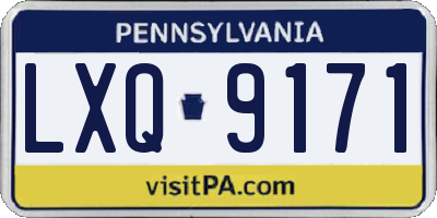 PA license plate LXQ9171