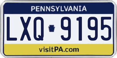 PA license plate LXQ9195