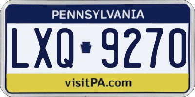 PA license plate LXQ9270