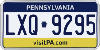 PA license plate LXQ9295