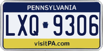 PA license plate LXQ9306