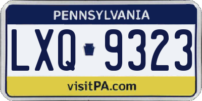 PA license plate LXQ9323