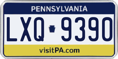 PA license plate LXQ9390