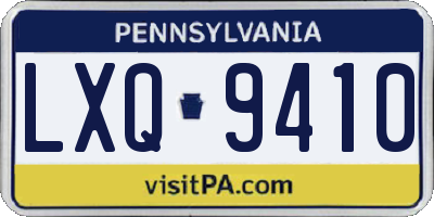 PA license plate LXQ9410
