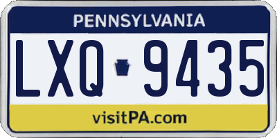PA license plate LXQ9435