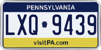 PA license plate LXQ9439
