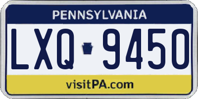PA license plate LXQ9450