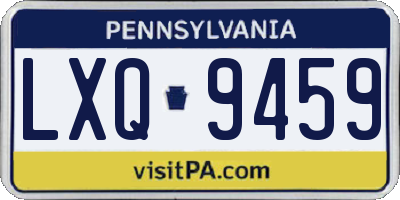 PA license plate LXQ9459
