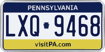 PA license plate LXQ9468