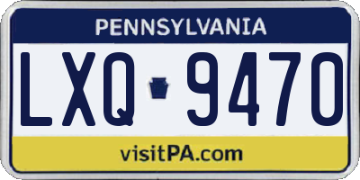 PA license plate LXQ9470