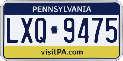 PA license plate LXQ9475