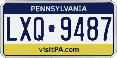 PA license plate LXQ9487