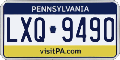 PA license plate LXQ9490