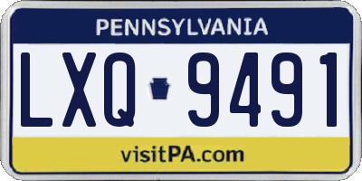 PA license plate LXQ9491