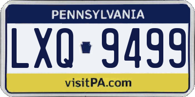 PA license plate LXQ9499