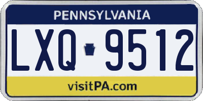 PA license plate LXQ9512