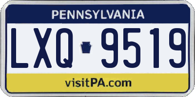 PA license plate LXQ9519