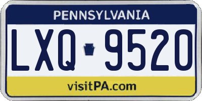 PA license plate LXQ9520