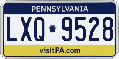 PA license plate LXQ9528