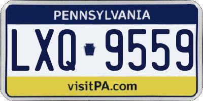 PA license plate LXQ9559