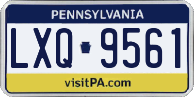 PA license plate LXQ9561