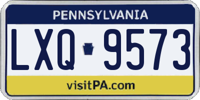 PA license plate LXQ9573