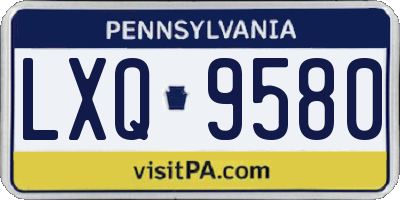 PA license plate LXQ9580
