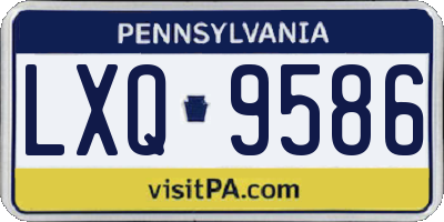 PA license plate LXQ9586