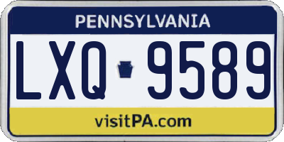 PA license plate LXQ9589