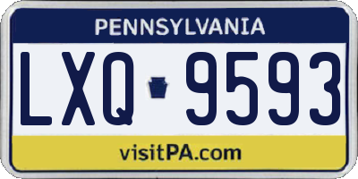 PA license plate LXQ9593