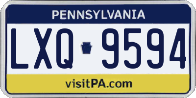 PA license plate LXQ9594