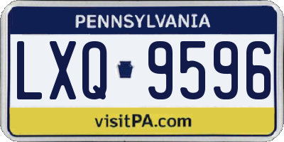 PA license plate LXQ9596