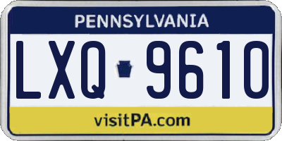 PA license plate LXQ9610