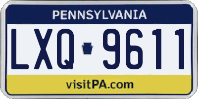 PA license plate LXQ9611