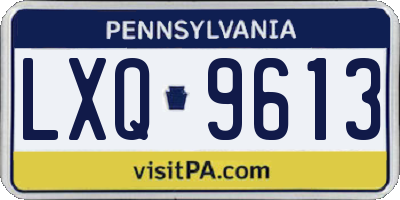 PA license plate LXQ9613