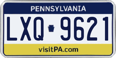 PA license plate LXQ9621