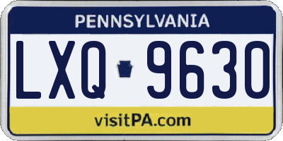 PA license plate LXQ9630