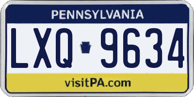 PA license plate LXQ9634