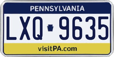 PA license plate LXQ9635