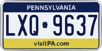 PA license plate LXQ9637