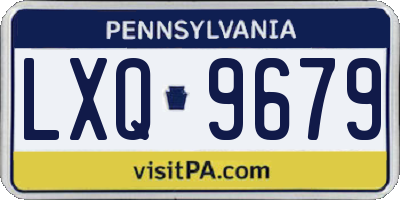 PA license plate LXQ9679