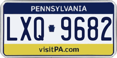 PA license plate LXQ9682