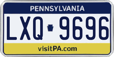 PA license plate LXQ9696