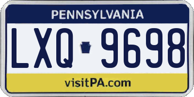PA license plate LXQ9698