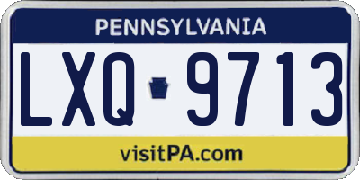 PA license plate LXQ9713