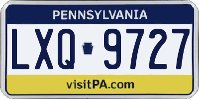 PA license plate LXQ9727