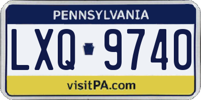 PA license plate LXQ9740